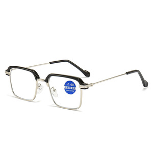 Lunettes de soleil photochromiques et anti-lumière bleue pour hommes, monture demi-cerclée carrée, protection UV, verres gris photochromiques, modèle 2026 personnalisé - Product Image 3