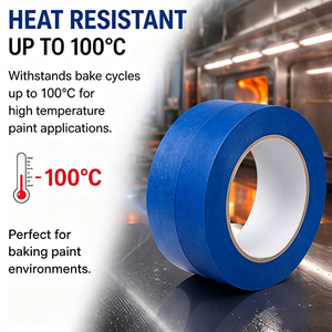 Nastro Adesivo Blu per Pittori Resistente ai Raggi UV e al Calore per 14 Giorni, Multiuso, in Carta Crespa di Precisione per Verniciatura a Spruzzo - Product Image 5