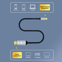 Cable Convertidor JustLink de 2m, Tipo-C a DP, 4K60Hz, Chapado en Oro, con Revestimiento de PVC, para Computadora, Cámara, Teléfono y TV