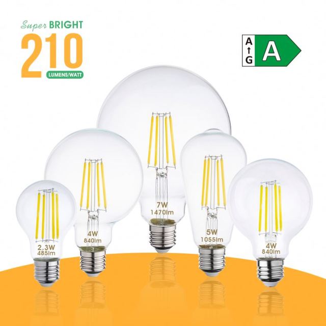 G125 Dimmable 2700k Warm White E27 Led Lamp Classic Vintage Edison Led Light Bulbs Clear Led Filament Bulb