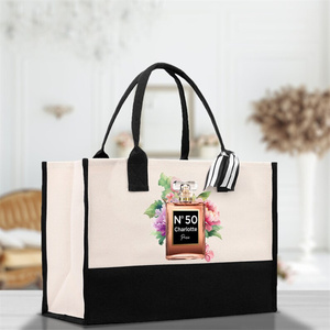 Grande pochette de stockage de vin de <span class=keywords><strong>café</strong></span> par sublimation personnalisée sacs fourre-tout en toile de jute à fermeture éclair en paille écologique avec cordon de serrage - Product Image 4
