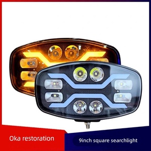 Faro LED Cuadrado de 9 Pulgadas para Camioneta o Furgoneta, Modificado, <span class=keywords><strong>con</strong></span> <span class=keywords><strong>Luz</strong></span> Alta y Baja, Señal de Giro Secuencial - Product Image 1