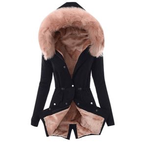 HANO, abrigo cálido de invierno con forro polar para <span class=keywords><strong>mujer</strong></span>, con capucha <span class=keywords><strong>Parka</strong></span> de piel, chaqueta cálida de Invierno para <span class=keywords><strong>mujer</strong></span>, chaqueta cálida para <span class=keywords><strong>mujer</strong></span> - Product Image 3
