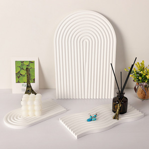 Ensemble de plateaux à bijoux Master Gu en céramique blanche, design moderne minimaliste pour la décoration de la maison et les cadeaux - Product Image 2