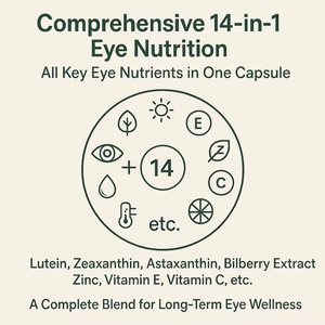 Cápsulas de Luteína y Arándanos 14 en 1, Suplemento para la Salud Ocular para Adultos, Alivia la Fatiga Ocular - Product Image 2