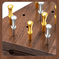 Boîte de rangement pour jeu de triangle en bois de noyer |   Jeu de société triangulaire portable, casse-tête pour les voyages et les fêtes de Noël