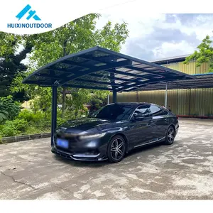 Modern alumínio garagem metal frame carport jardim alumínio dossel telhado impermeável policarbonato ao ar livre carro porta kit