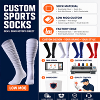 Chaussettes de rugby antibactériennes fines d'été, taille standard, avec logo d'équipe personnalisé, lot en gros pour les écoles, les clubs d'entraînement et les jours de match