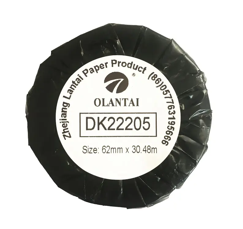 DK22205 62Mm X 30.48M Label Kompatibel Termal Label Kertas Terus Menerus DK22205 untuk Brother