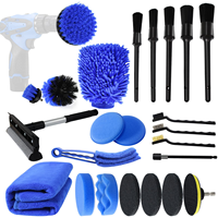 Kit Complet de Brosses de Détailing Auto pour Lavage, Outils de Nettoyage à la Perceuse pour l'Intérieur