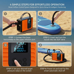 <span class=keywords><strong>Compresseur</strong></span> d'air portable pour pneus de <span class=keywords><strong>voiture</strong></span> <span class=keywords><strong>avec</strong></span> lumière LED pour pneus de <span class=keywords><strong>voiture</strong></span>, SUP, <span class=keywords><strong>paddle</strong></span> board, kayak, bateau gonflable - Product Image 4