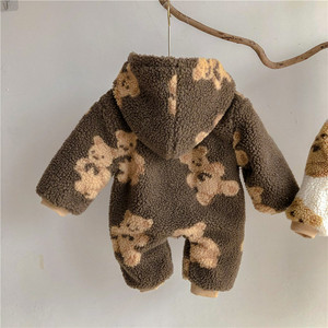Mameluco personalizado para bebé recién nacido de estilo de invierno Ropa cálida para bebé con cierre de cremallera Suministro ODM - Product Image 5