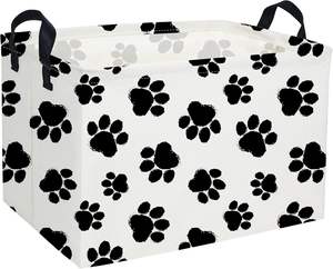 Panier de rangement pliable <span class=keywords><strong>en</strong></span> <span class=keywords><strong>toile</strong></span> Nuohui pour enfants avec poignées pour les jouets pour chiens et la lessive, design rectangulaire - Product Image 3