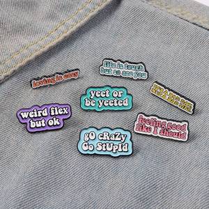 Spilla in lega di cartone animato femminista, corpetto lettera spilla dipinta spilla ufficio Pin Pin smalto Kawaii spille/ - Product Image 1