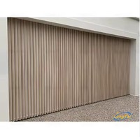 LONG TAI Villa oculta automática rejilla de aluminio negro puerta de garaje rejillas modernas listones puertas de garaje con puertas peatonales