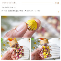 Bouteille en verre vente en gros boule de fleurs de thé en fleurs bouquet de fleurs de chrysanthème personnalisé pour cadeau