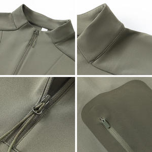 T-shirt de sport personnalisé pour homme à manches longues, pull à demi-zip, séchage rapide, respirant, pour l'extérieur, la gym, l'entraînement, la course à pied - Product Image 4