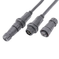 LED Plant Group Lamp Power-Supply 3Pin Wire Harness M20 Wire to Panel Assembly Cable Connector Circular Male Female Socket IP65