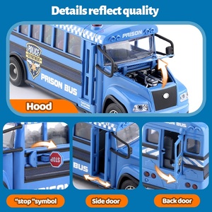 Auto radiocomandata con luci e suoni simulati, modello prigione, giocattolo per bambini, 2.4G, autobus dei detenuti telecomandato - Product Image 3