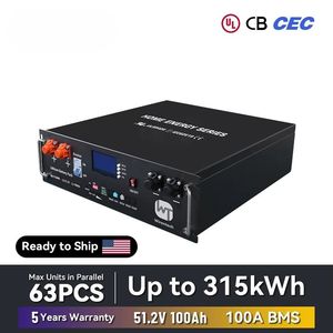 Batterie Rack 51.2V 100Ah 5.12KWh Système de Stockage d'Énergie Modulaire UL1973 CE CB MSDS UN38.3 Livraison Rapide aux États-Unis - Product Image 1