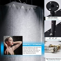 Ensemble de robinetterie de douche moderne en laiton bruni avec mitigeur thermostatique et jets de corps aux modes de pulvérisation Pause/Jet/Pluie/Massage