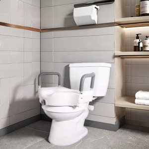 Élévateur <span class=keywords><strong>de</strong></span> siège <span class=keywords><strong>de</strong></span> <span class=keywords><strong>toilette</strong></span> portable pour adultes/personnes âgées handicapées avec accoudoir élévateur <span class=keywords><strong>de</strong></span> rééducation à hauteur ajustée pour WC avec accoudoirs - Product Image 5