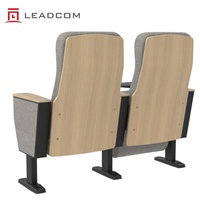 Chaise d'auditorium LEADCOM L-A08 avec plateau d'écriture, revêtement en placage de bois, pour salles de conférence, universités et projets commerciaux