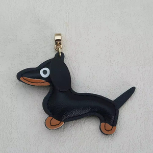 Llavero con Colgante de Perrito <span class=keywords><strong>Salchicha</strong></span>, Animal de Dibujos Animados con Hebilla Redonda Pequeña, Colgante de Cuero PU para Bolso, Colgante Premium para Coche - Product Image 3