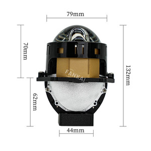 Phares de voiture LED FANKAI haute puissance 77W avec projecteur bi-xénon 3 pouces, faisceau haut et bas intégré, en alliage d'aluminium - Product Image 2