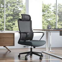 Chaise en maille réglable moderne bon marché chaise de bureau de direction en maille noire roulante ergonomique de travail