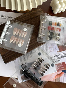 Mini A8 3 anillos carpeta cubierta hoja suelta carpeta bolsillo cuaderno bolsa sobre para tarjetas fotos Colección de uñas postizas - Product Image 6