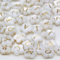 5 pièces 8mm naturel 26 lettre coquille blanche Alphabet entretoise perles pour la fabrication de bijoux bricolage à la main pendentif collier accessoires