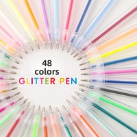 Ensemble de stylos gel métalliques brillants avec logo personnalisé, fournitures de bureau et scolaires pour adultes et enfants, coloriage, dessin, ensemble de stylos gel fluorescents néon