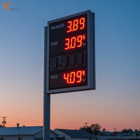 Letrero Electrónico LED para Gasolinera con Control Remoto RF, Tablero de Visualización Digital de Precios con Carcasa de Hierro Impermeable