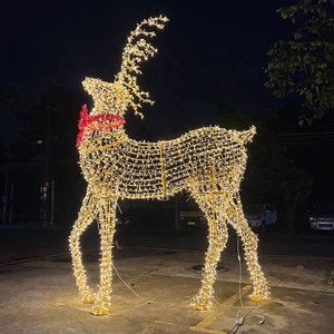 <span class=keywords><strong>3D</strong></span> lớn ngoài trời IP65 chiếu sáng Tuần Lộc với xe trượt tuyết dẫn ánh sáng ấm áp kỳ nghỉ trắng đèn giáng sinh - Product Image 3