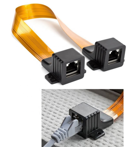 Câble <span class=keywords><strong>Ethernet</strong></span> ultra fin Cat5 Cat6 en ruban, câble mural traversant FPC RJ45 femelle à montage sur panneau - Product Image 1