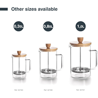 Cafetière à piston transparente écologique avec couvercle en verre borosilicate, bambou fait main, soufflée à la bouche, hermétique, classique