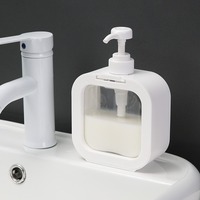300ml 500ml Rechargeable Transparent En Plastique Carré Lavage Des Mains Liquide Savon Mousse Nettoyant Bouteille Lotion Pour Le Corps Pompe Bouteille avec Pompe