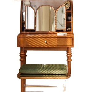 North American Style Vintage Wooden Makeup Vanity With <b>Storage</b> <b>For</b> Bedroom - Product Image 5