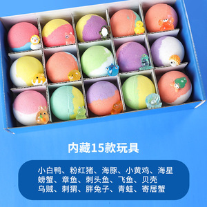 Bombes de <span class=keywords><strong>bain</strong></span> effervescentes colorées en forme de poisson au sel <span class=keywords><strong>marin</strong></span>, lot de 12 bombes de <span class=keywords><strong>bain</strong></span> océaniques avec <span class=keywords><strong>jouet</strong></span> flottant surprise et éducatif, coffret cadeau - Product Image 4