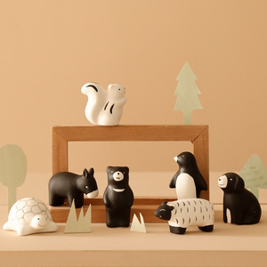 Creative Ceramic Cute Small Animal Ornaments Creative Paper Art Desk Decorations for Home for Gift