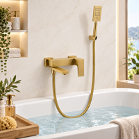 Système de douche mural de luxe moderne en or brossé pour baignoire, ensemble de douche pluie en acier inoxydable 304