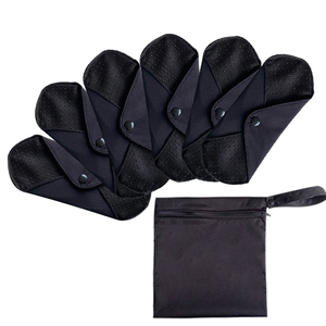 Serviettes Hygiéniques Lavables Ultra-Absorbantes Antidérapantes au Charbon de Bambou pour Période Menstruelle - Product Image 1