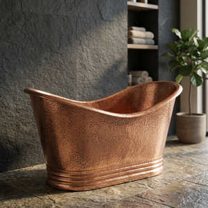 Freestanding Luxury Modern Copper Bathtub Handcrafted Metal Oval Without Lid Home Hotel Bathroom Indian Home <b>Crafts</b> <b>Adults</b> - Product Image 3