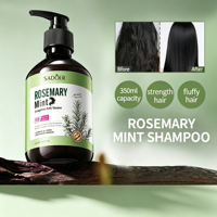 SADOER Rosemary Mint Strengthens Fluffy Shampoo 350ml Pembersih Mendalam Pengontrol Minyak Anti Ketombe Memperbaiki Rambut Rusak