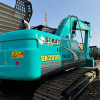 Excavatrice sur chenilles d'occasion Kobelco SK200-8, grande capacité pour travaux de terrassement, 20 tonnes, en bon état, à vendre