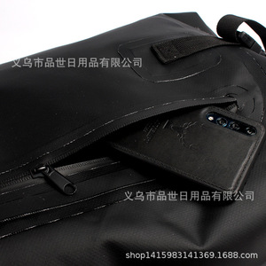 Pvc Mesh Fabric Large Capacity Outdoor Waterproof <b>Backpack</b> <b>Black</b> Solid Color Unisex Adult Cycling Fishing Swimming Wading - Product Image 2