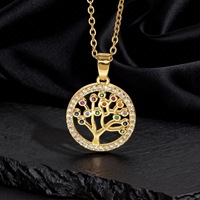Collier pendentif en cuivre ajouré motif arbre de vie, best-seller transfrontalier, style européen-américain, cadeau haut de gamme pour femme