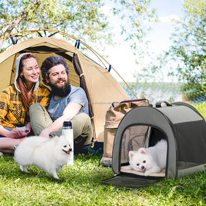 Yumuşak köpek sandık seyahat köpek sandık 19 inç hafif geniş kalın Mat gri ile sağlam taşınabilir köpek kulübesi kurmak kolay - Product Image 5