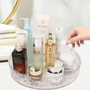 Transparent Rotating Cosmetic Organizer 2 Tier Plastic Storage Rack For Bathroom Makeup And Daily Care Items - Product Image 2